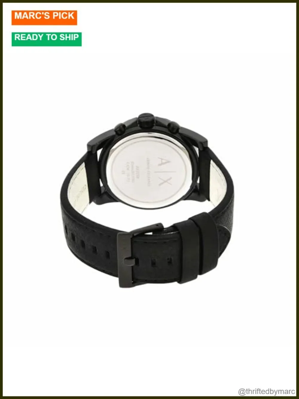Stainless Steel Chronograph Leather Strap Watch 45mm